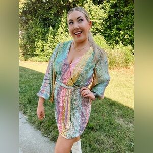Show Me Your MuMu Wear Me Out Dress, sequin Rainbow L